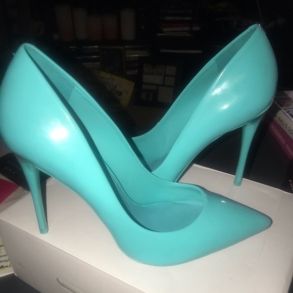 aqua colored heels